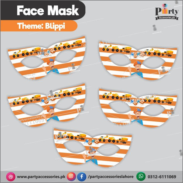 Blippi theme face masks for Birthday parties.