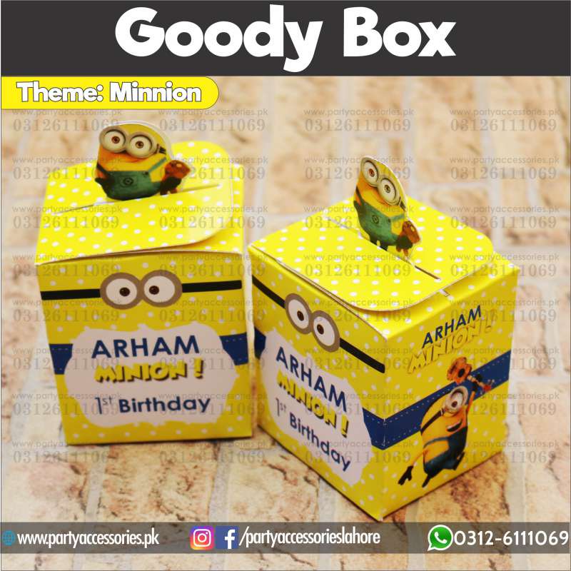 Customized Minions theme Favor / Goody Boxes