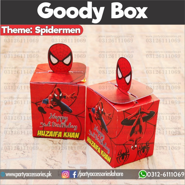 Customized Spider-Man theme pop-out Favor / Goody Boxes