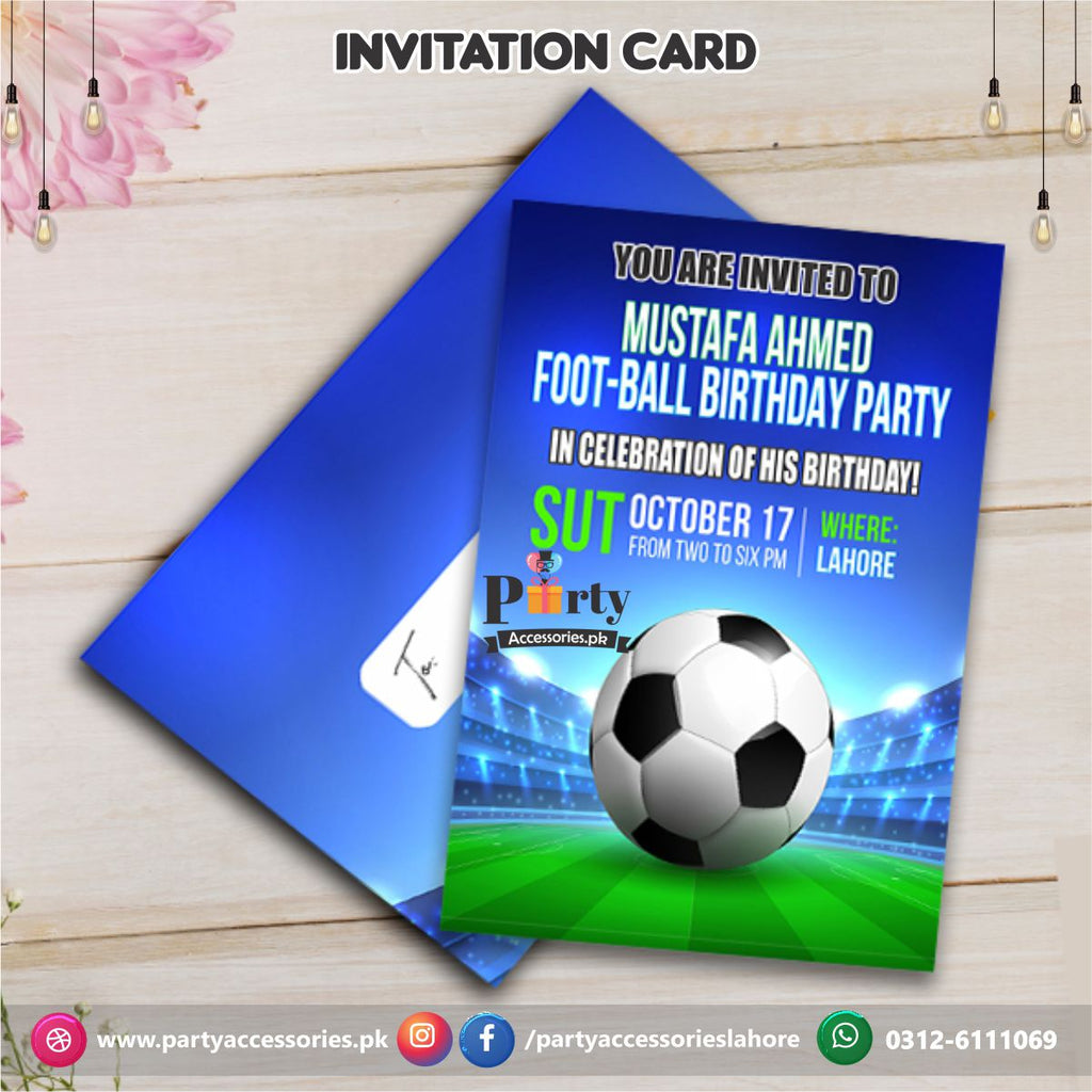 Football Them Birthday Party Invitation Cards 