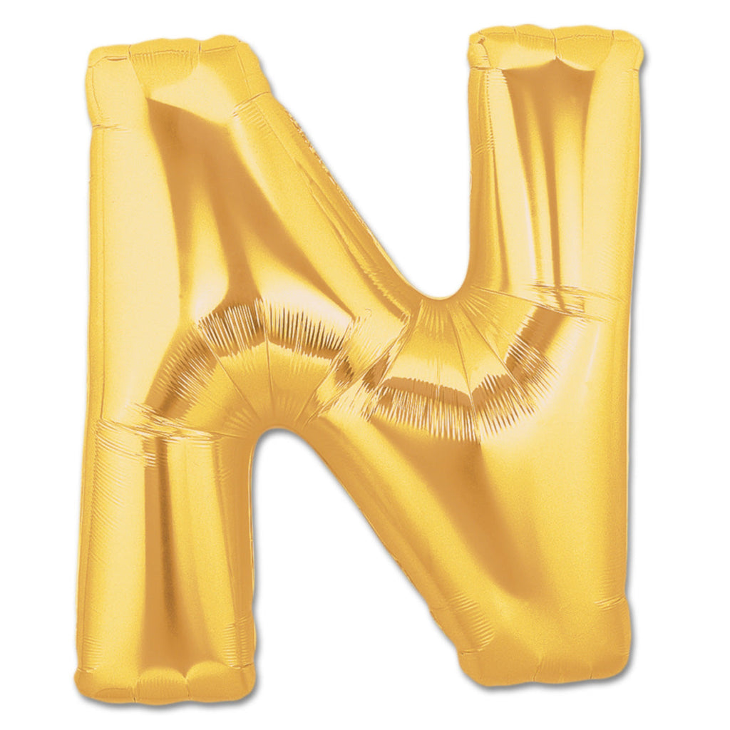Letter Alphabet N Golden Foil Balloons