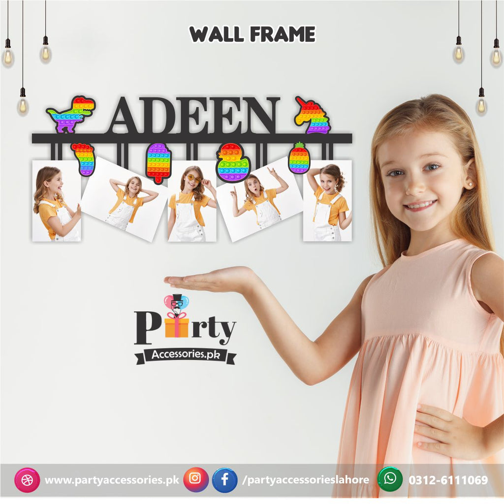 Customized Wall NAME frame in Pop It Party theme Birthday Party