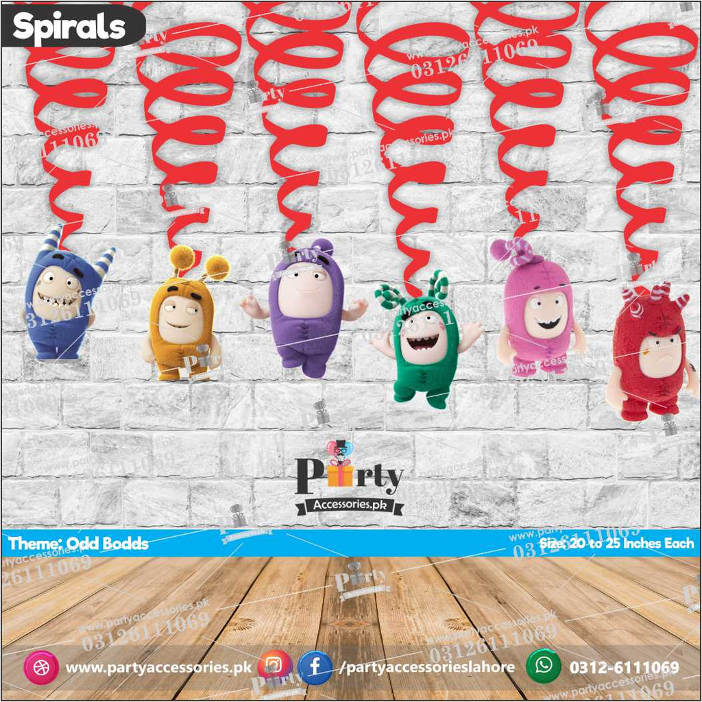 Spiral Hanging swirls in Odd Bodds theme birthday party decorations