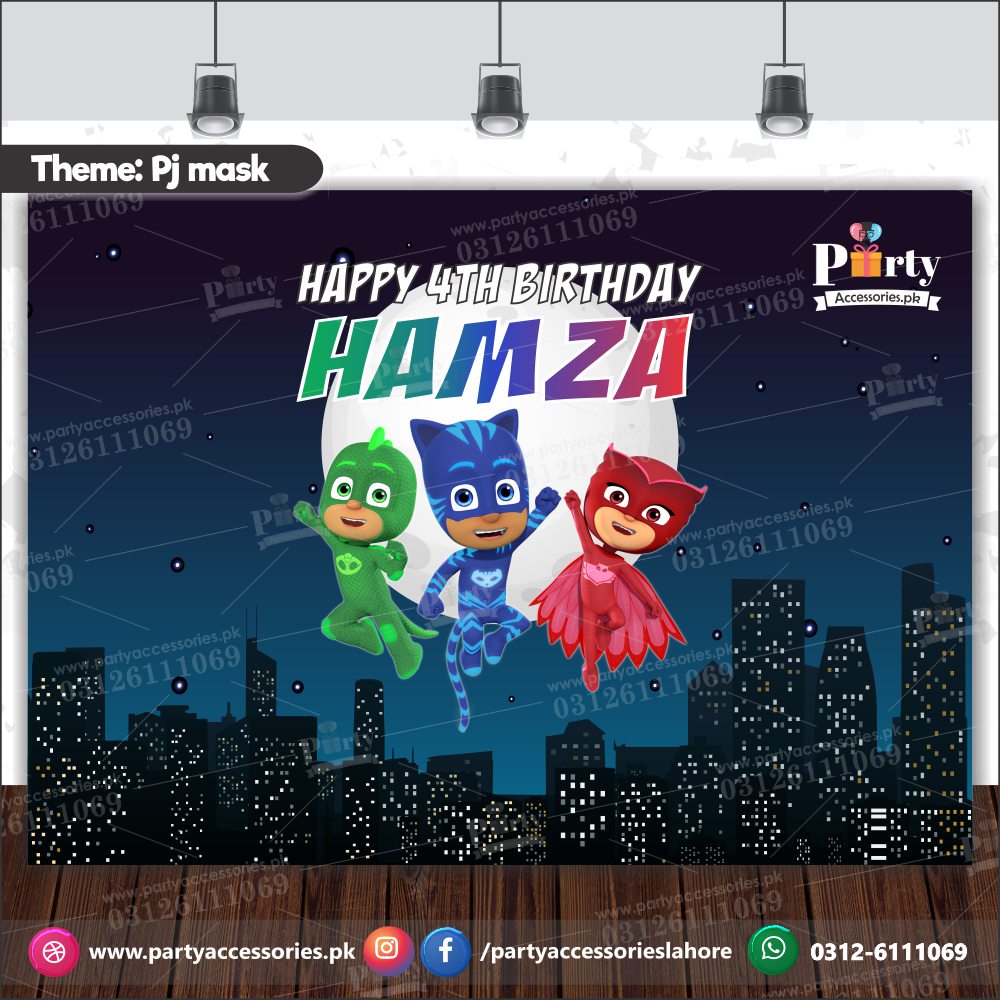 PJ masks birthday party decoration ideas custom backdrops