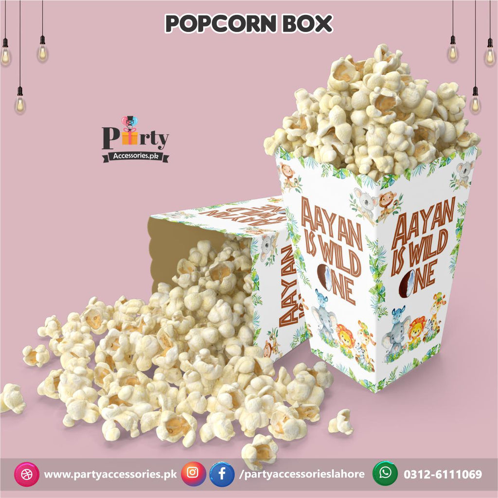 Wild One Birthday Party theme Customized Popcorn boxes