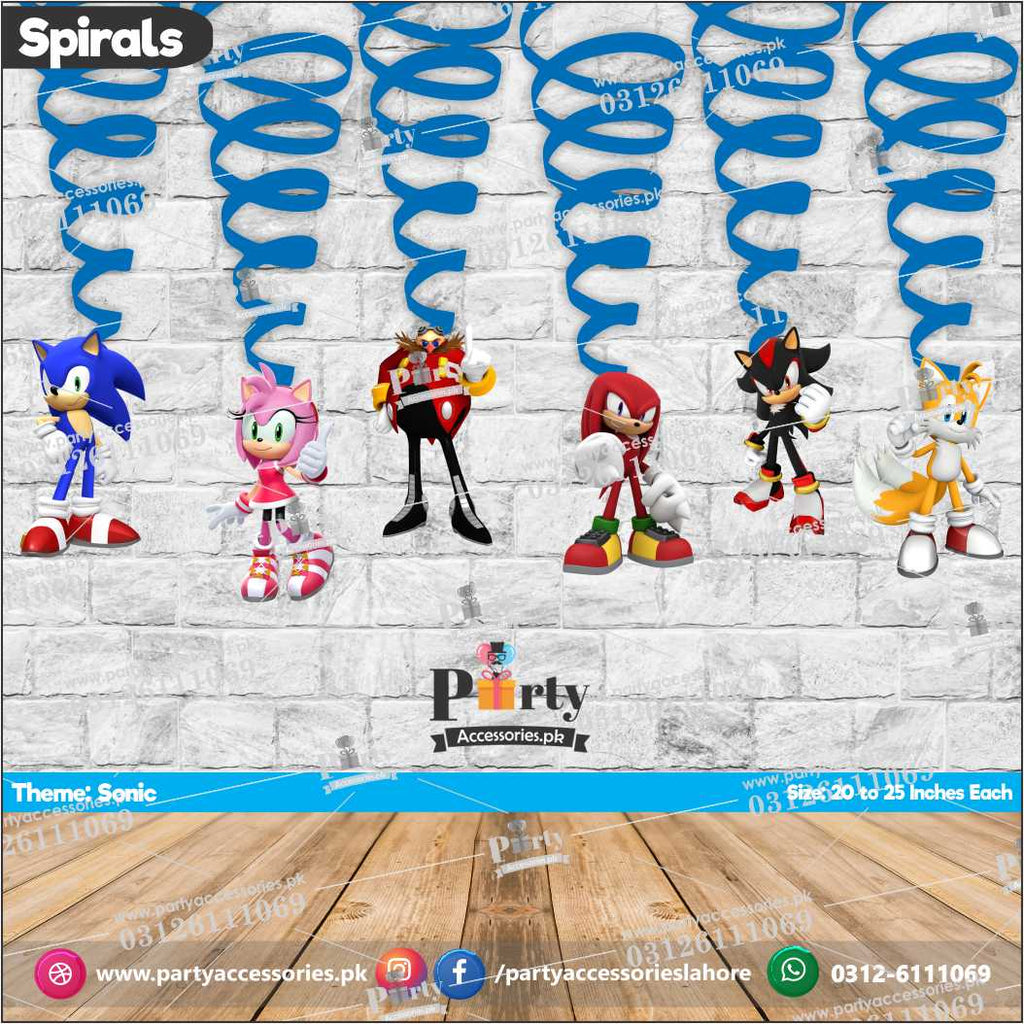 Spiral Hanging swirls in sonic theme birthday party decorations 