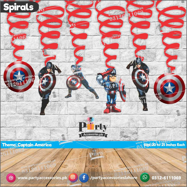 Spiral Hanging swirls in Captain America theme birthday party decorations 