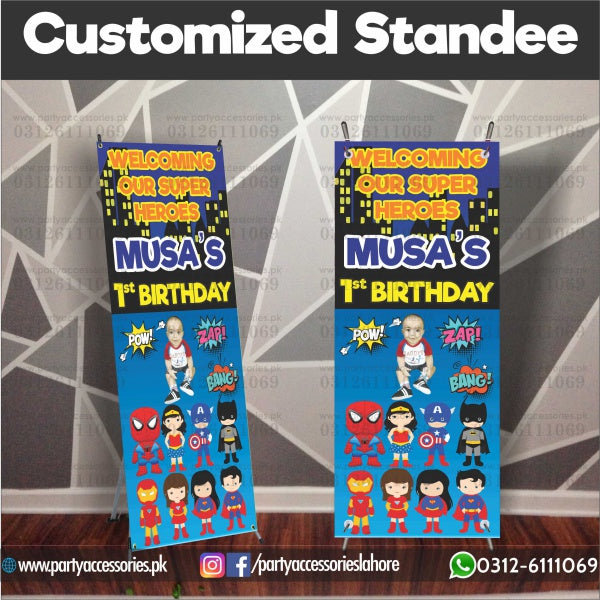 Superheroes Avengers theme Cutomized Welcome Standee for Birthday party Decoration