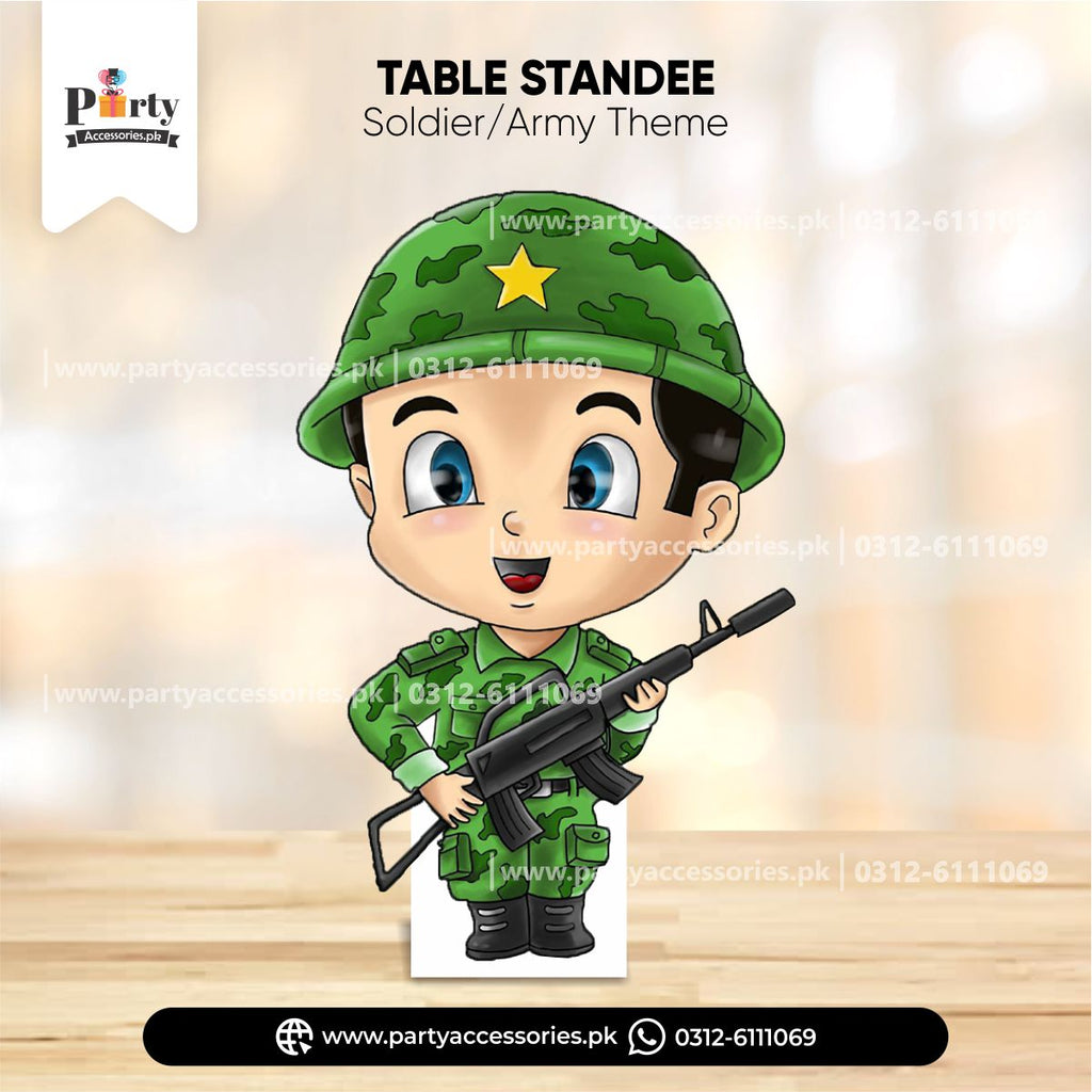army soldier theme standing character cutouts 