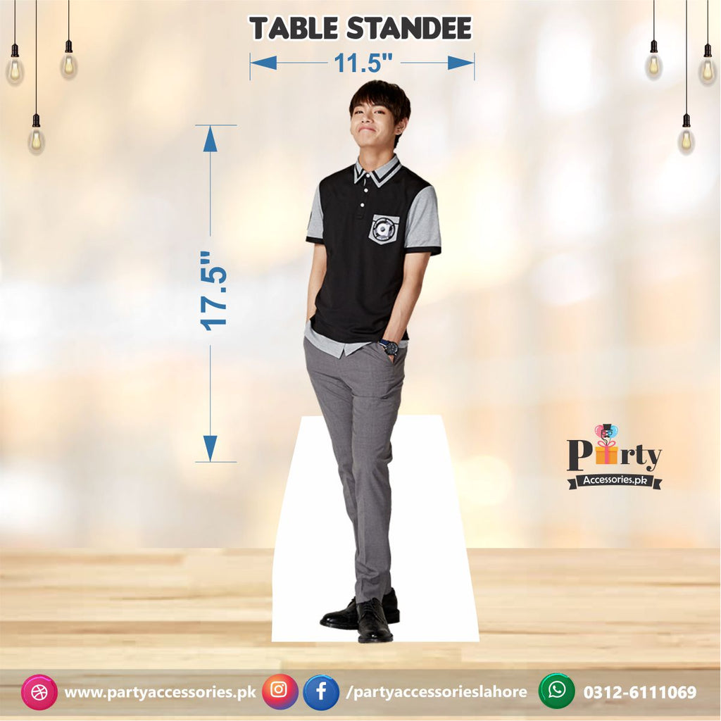 Bts boy V standing character cutout for birthday party decoration