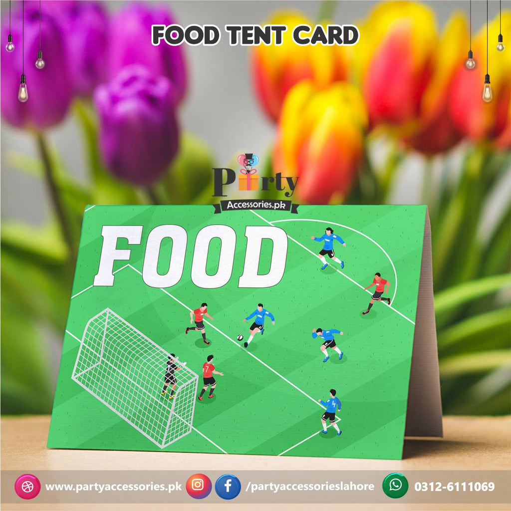 Customized Football theme birthday Party Table Tent cards