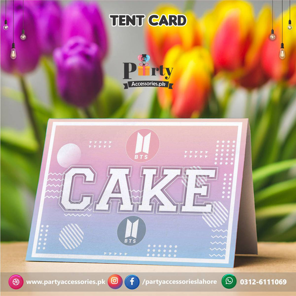 BTS theme customized table tent cards for birthday party decoration