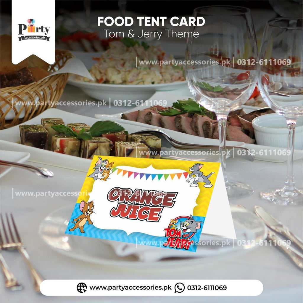tom and jerry birthday theme customized tent cards 