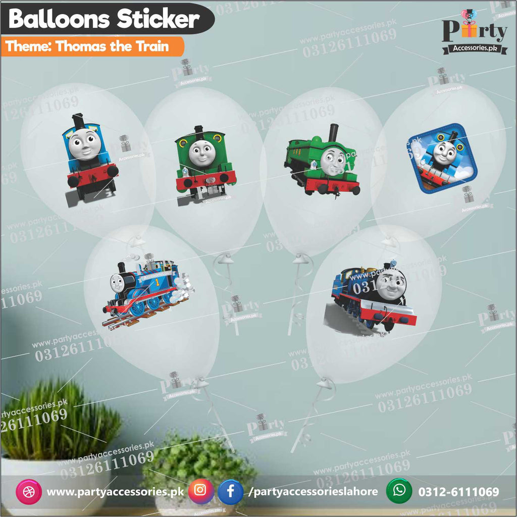 Thomas the train theme transparent balloons with stickers 