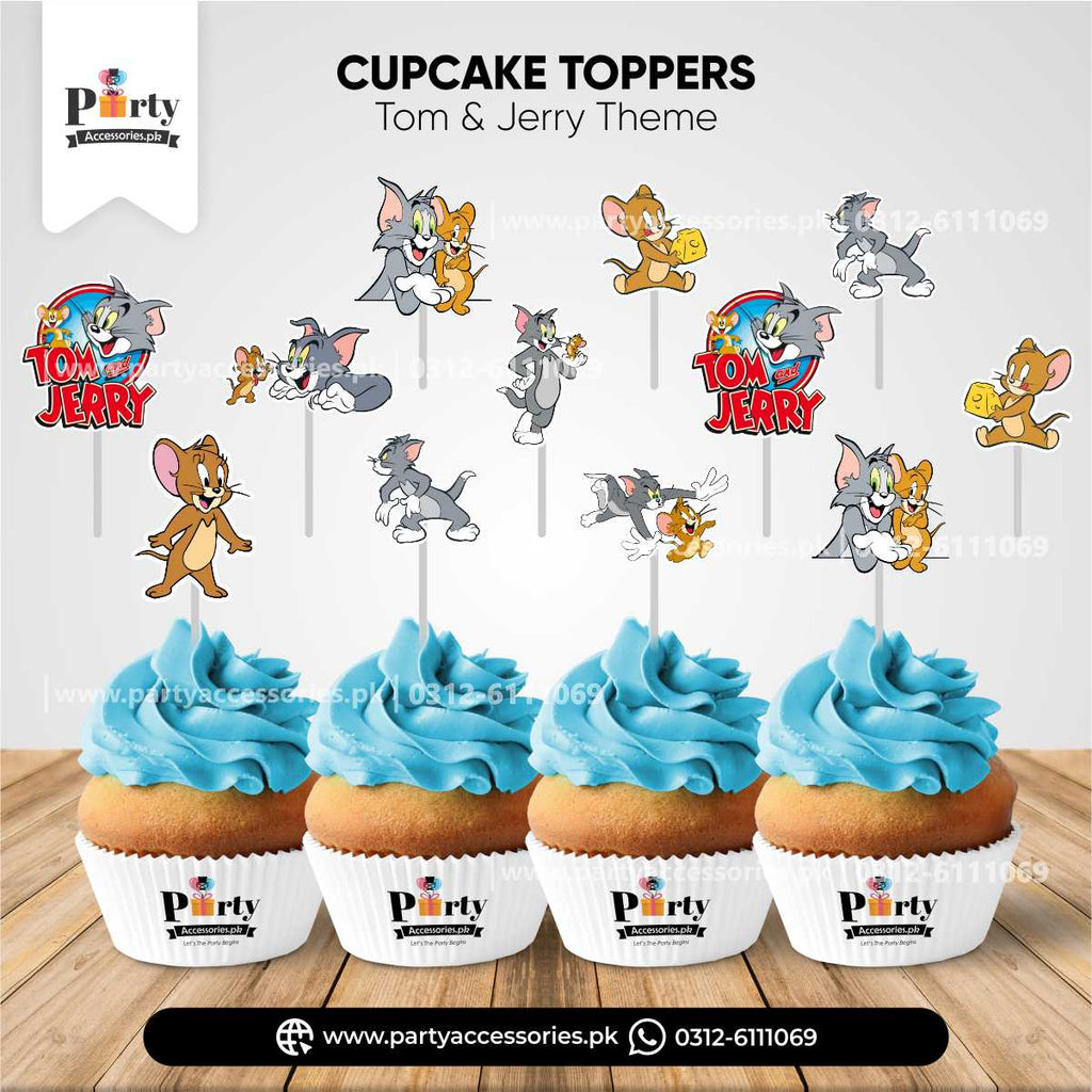 TOM AND JERRY THEME birthday CUSTOMIZED CUPCAKE TOPPERS 