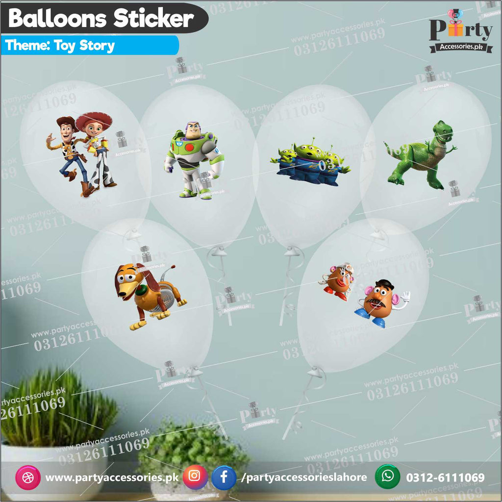Toy Story theme transparent balloons with stickers 