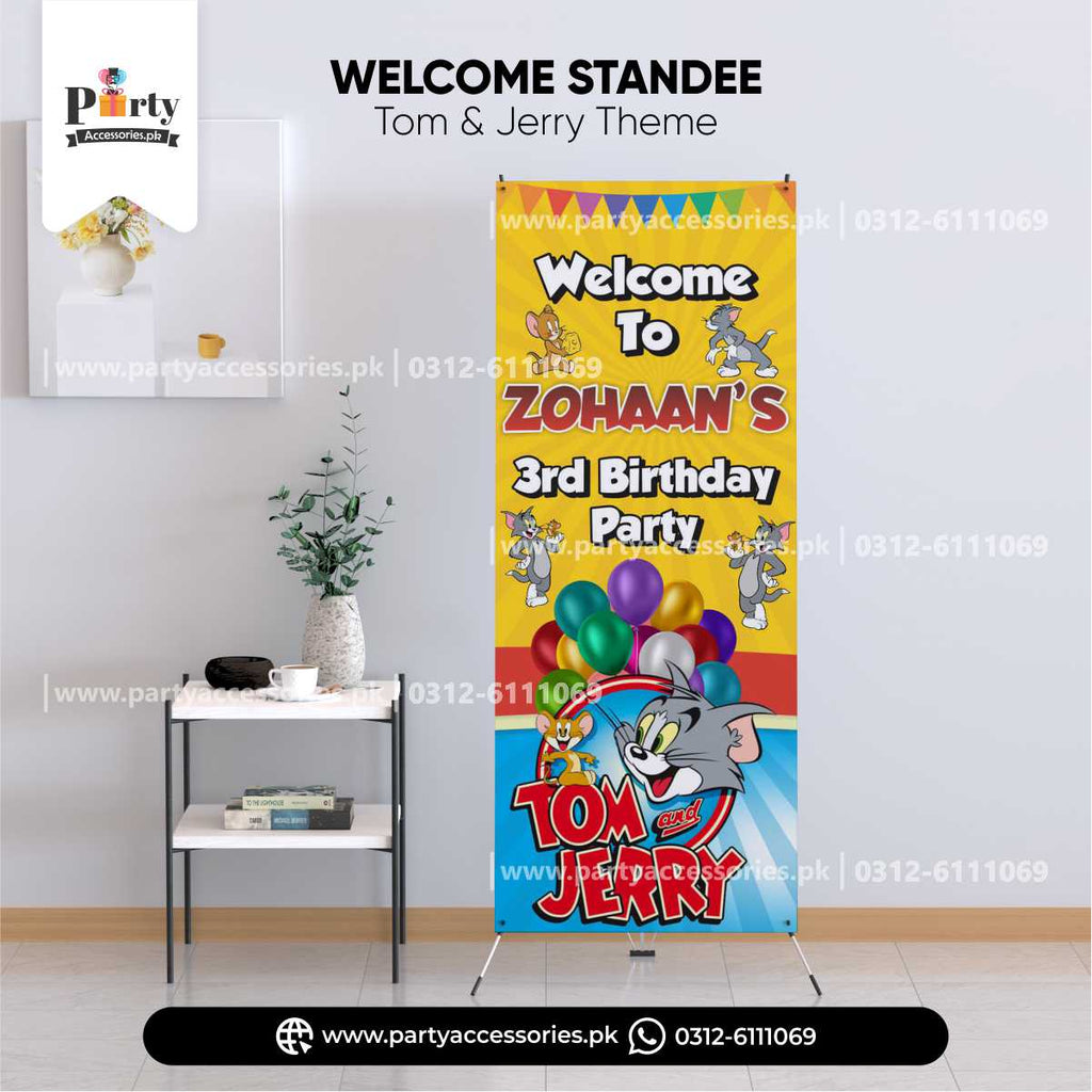 tom and jerry theme birthday welcome standee