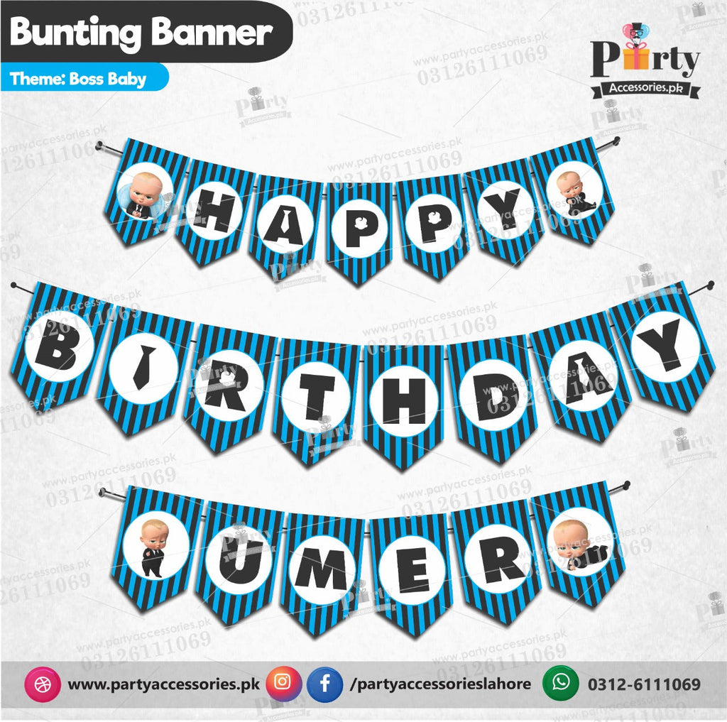 Customized Boss Baby Birthday Butting Banner