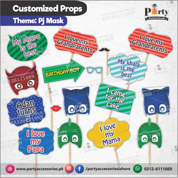 Customized props set for PJ Mask theme birthday party
