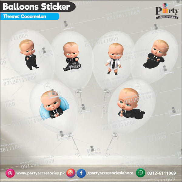 Boss Baby theme transparent balloons with sticker