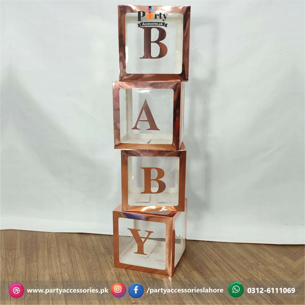rose gold baby boxes transparent