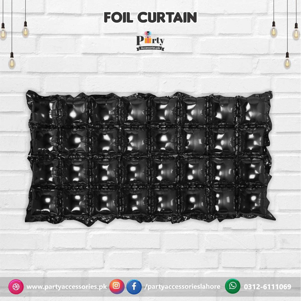 air filled foil curtain black