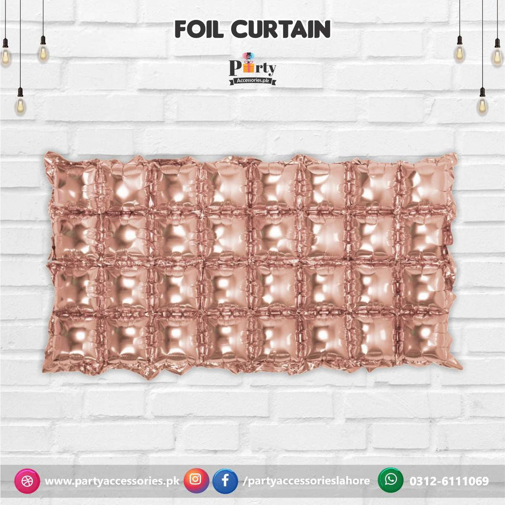 rose gold foil curtain