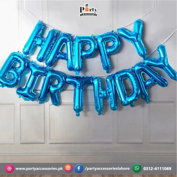 tom and jerry theme happy birthday foil set in blue color 