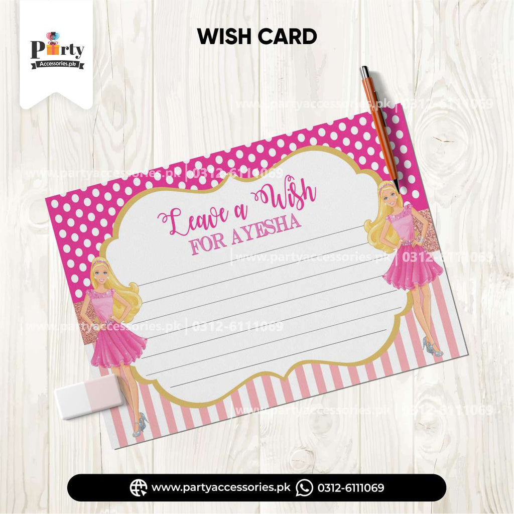 Barbie doll theme Customized wish cards 
