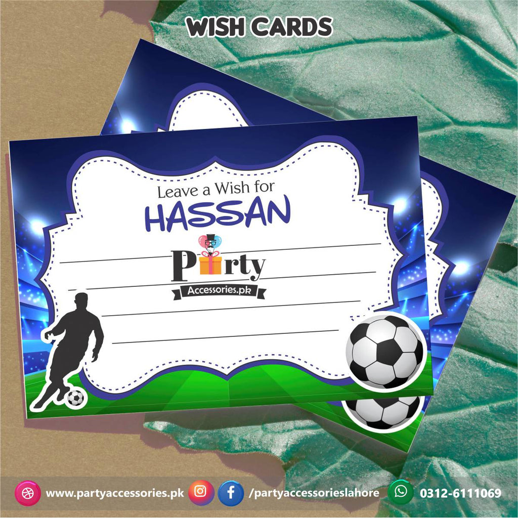 Customized wish cards in Football theme Birthday Party