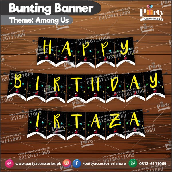 Customized Among Us theme Birthday Bunting Banner