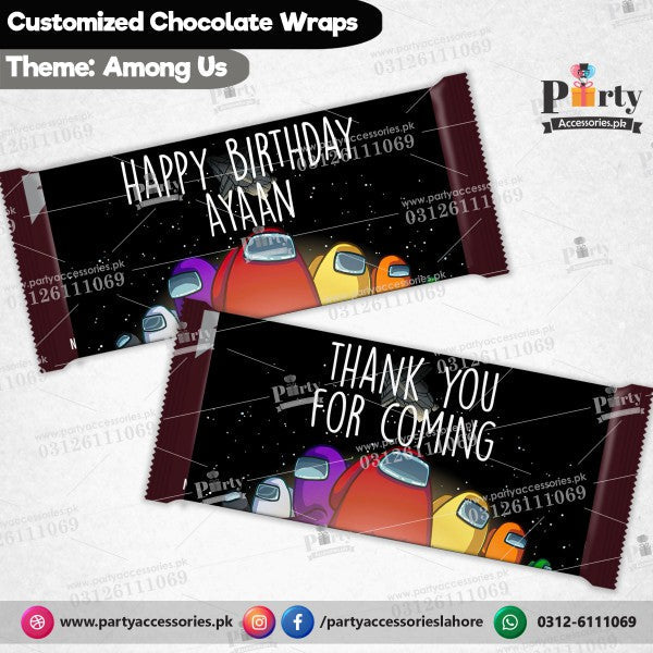 Customized Among Us theme chocolate wraps