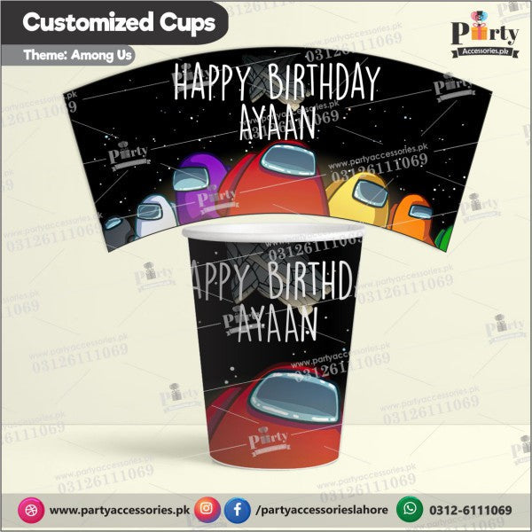 Customized disposable Paper cups in Among Us theme party