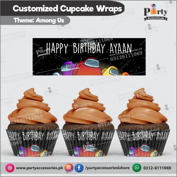 Customized Among Us theme Cupcake wraps