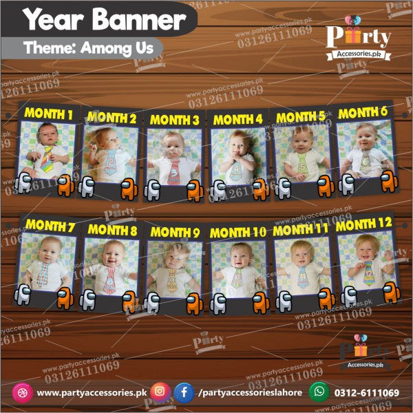 Customized Month wise year Picture banner in Among Us theme