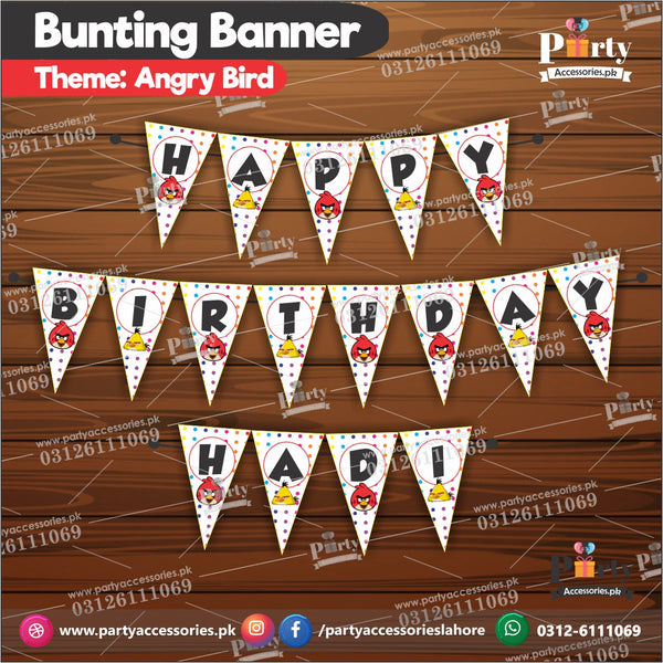 Angry birds theme Customized V-shapeed Birthday Bunting Banner for Wall decoration