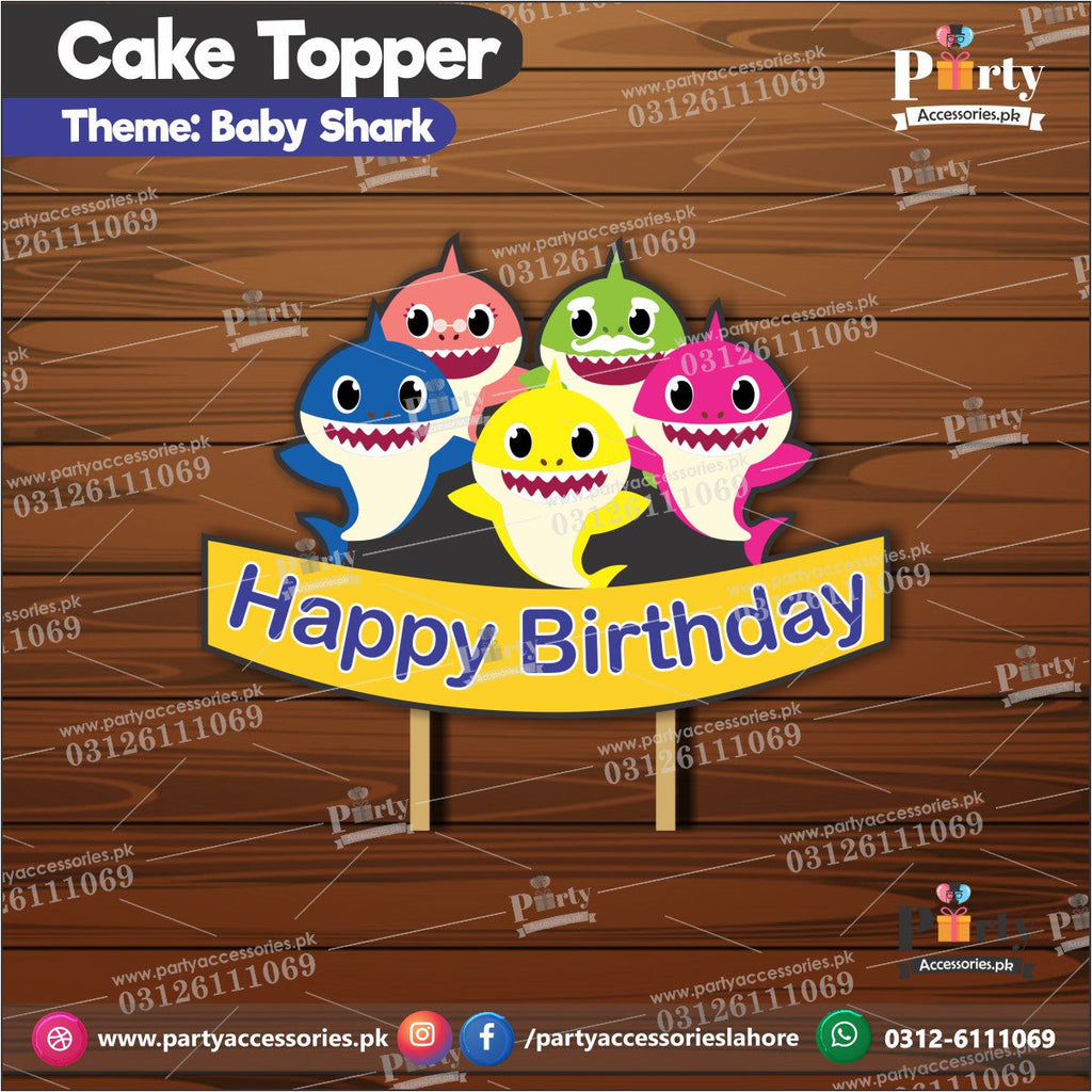 Baby shark theme customized birthday cake topper for cake decoration 