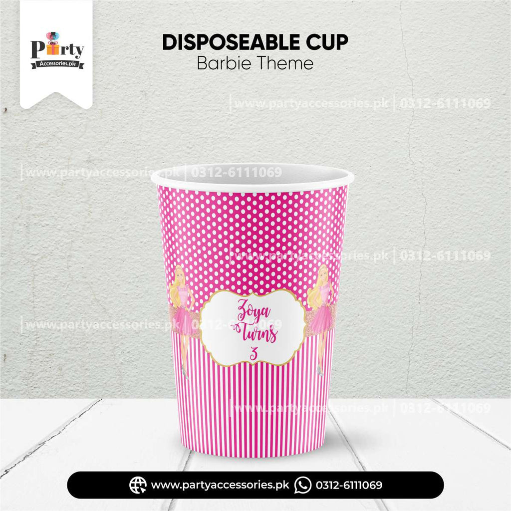 Barbie Doll theme party Customized Paper CUPS
