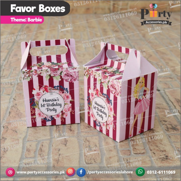 Customized Barbie theme Favor / Goody Boxes 