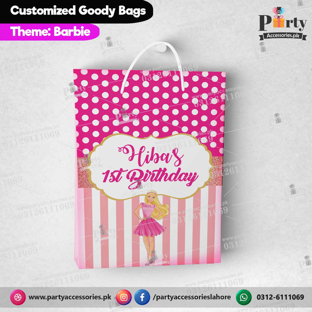 customized Goody Bags / favor bags in Barbie