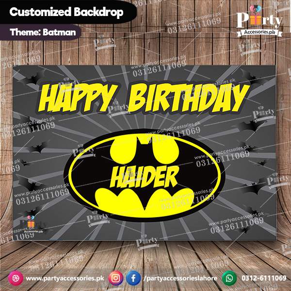 Batman Theme Customized Birthday Party Backdrop