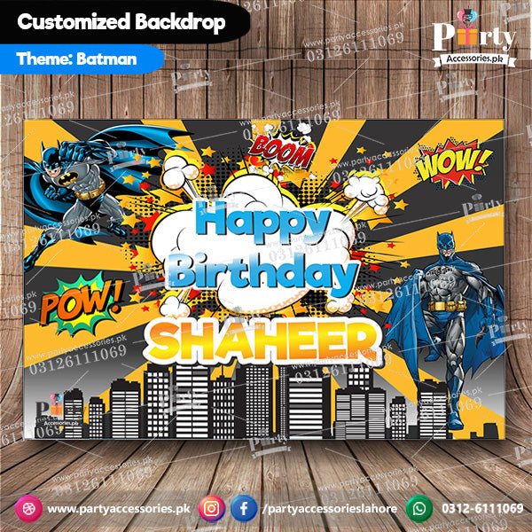 Customized Party Backdrop in Batman Theme for Wall Decoration 