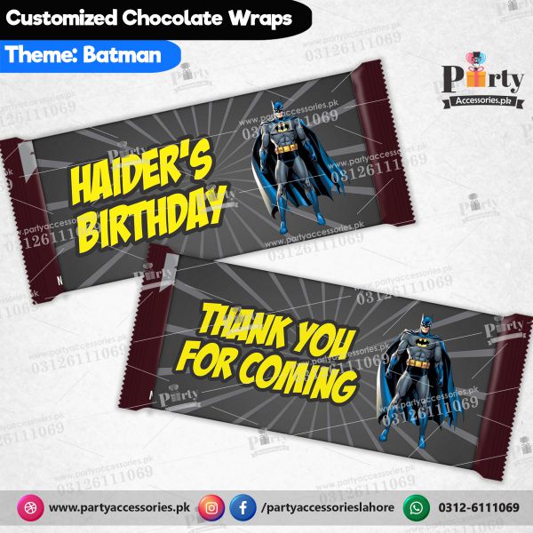 Customized Batman theme chocolate wraps