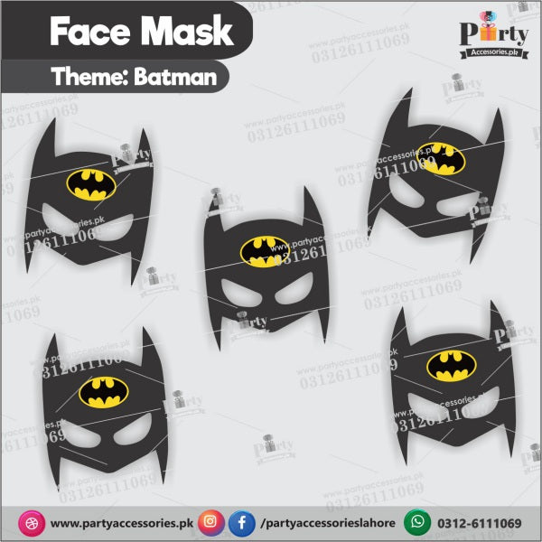 Batman theme customized face masks for Birthday parties.