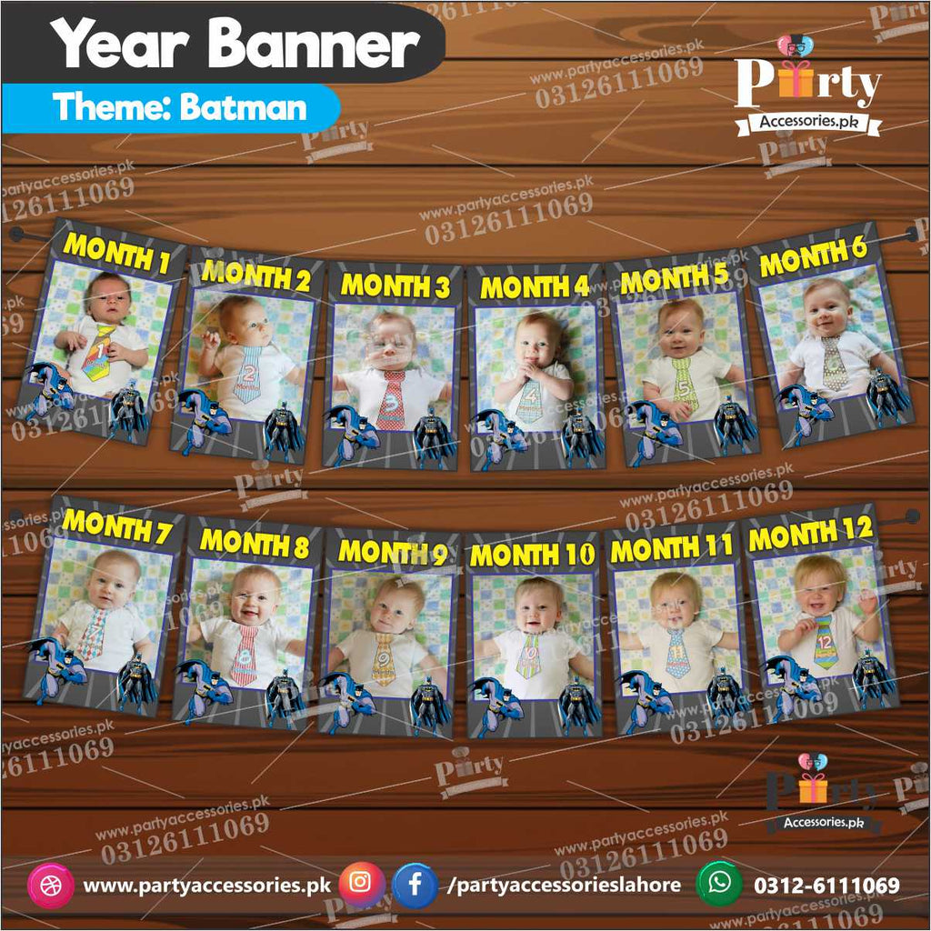 Customized Month wise year Picture banner in Batman theme