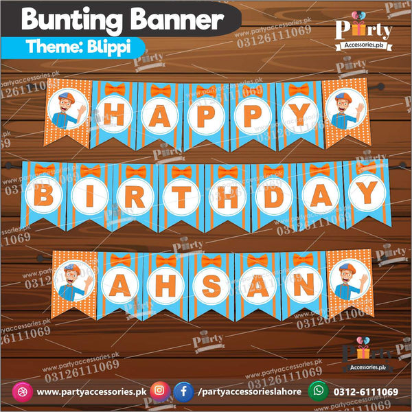 Blippi theme Customized Birthday Bunting Banner Wall decoration ideas