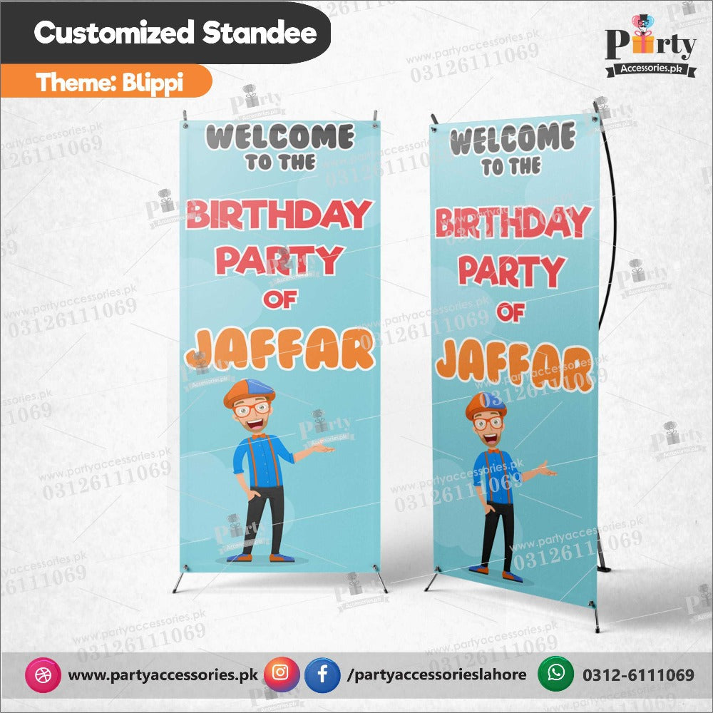 Customized Welcome Standee for blippi theme birthday party