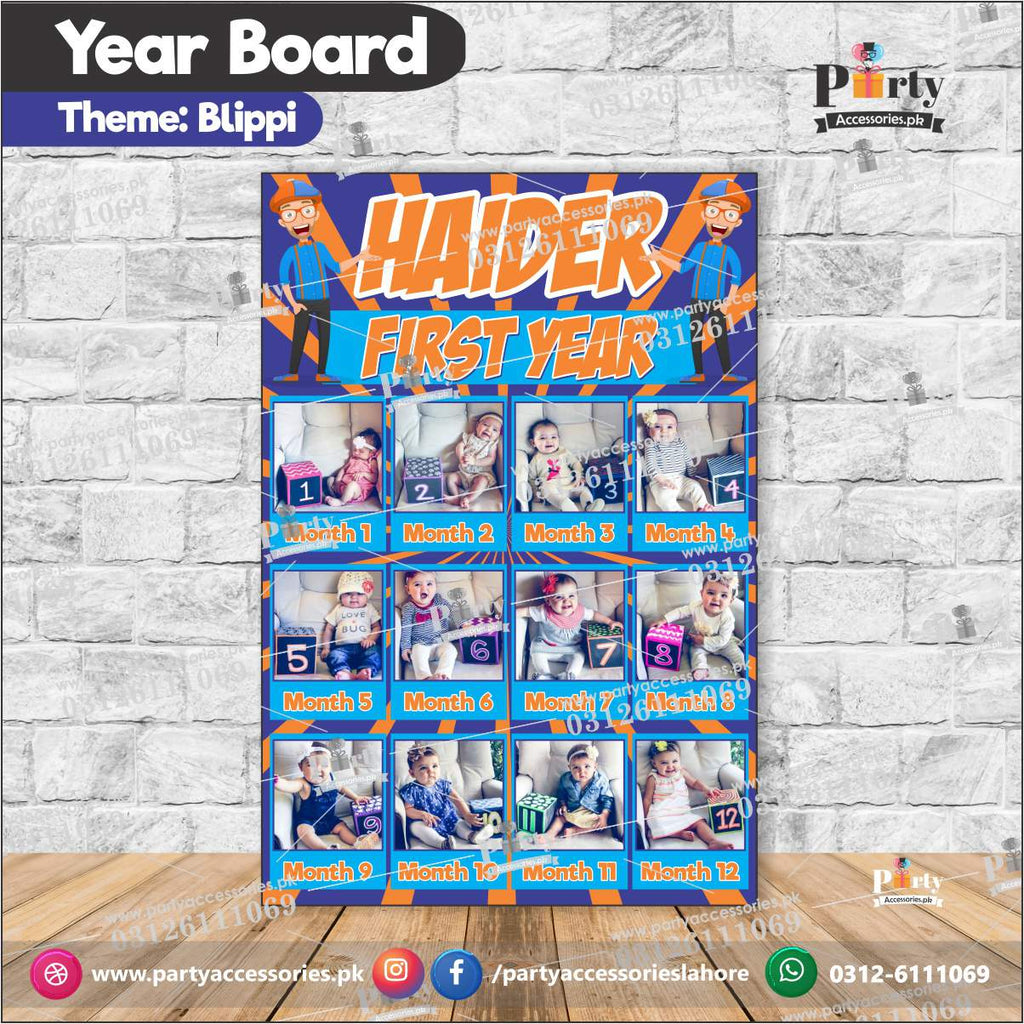 Customized Month wise year Picture board in Blippi theme (year board)