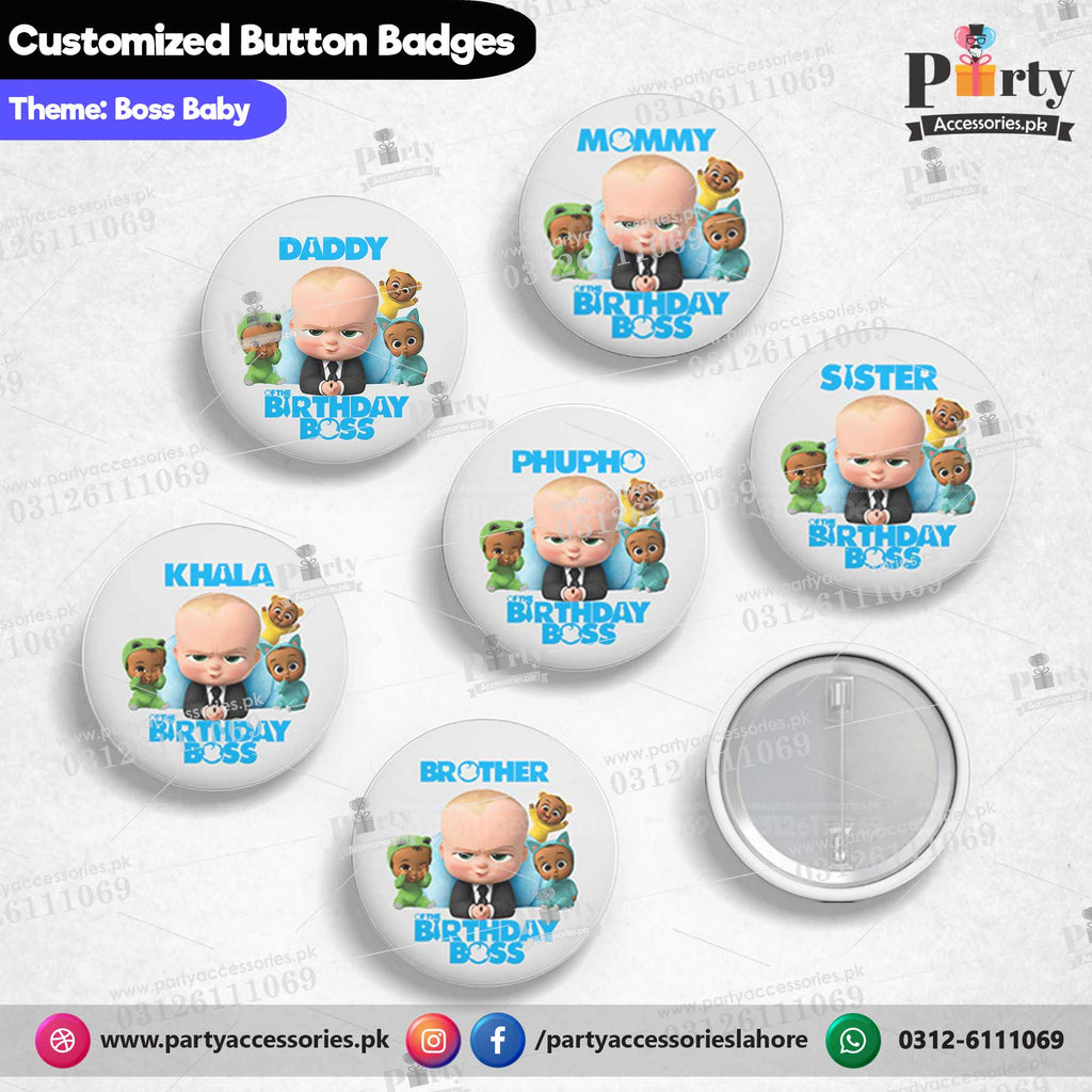 Boss Baby customized button badges
