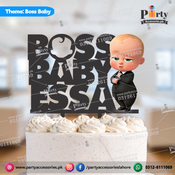 Boss Baby theme Customized wooden cake topper